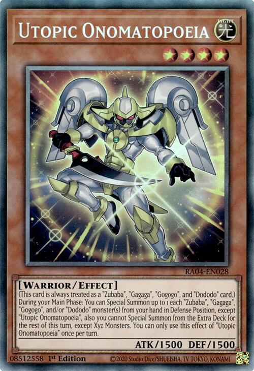 Utopic Onomatopoeia [RA04-EN028] Prismatic Collector's Rare