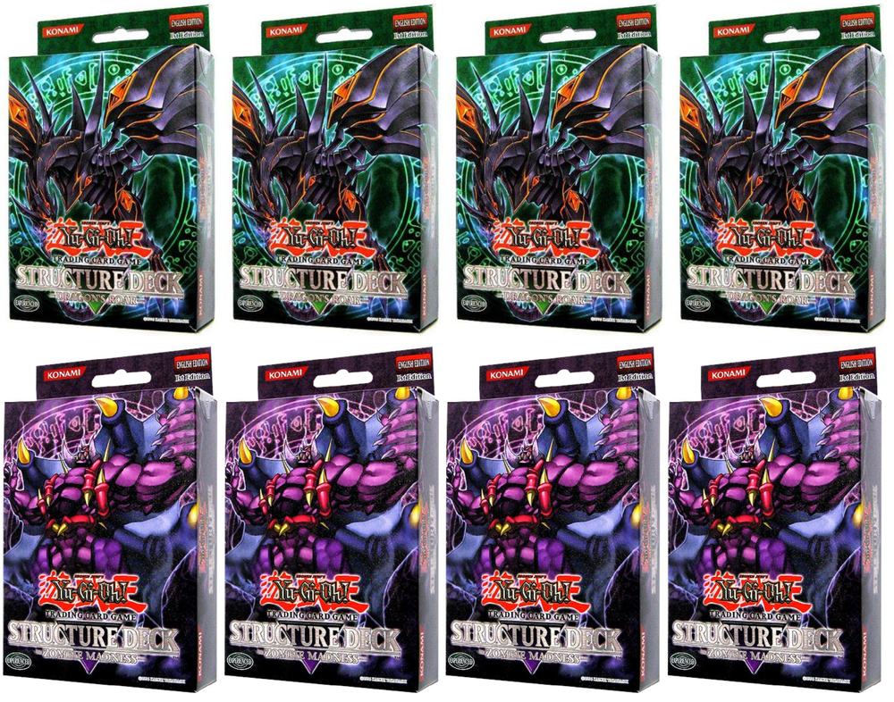 Dragon's Roar & Zombie Madness - Structure Deck Display (1st Edition)